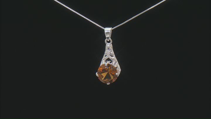 Brown Champagne Quartz Sterling Silver Pendant With Chain 5.52ct Video Thumbnail