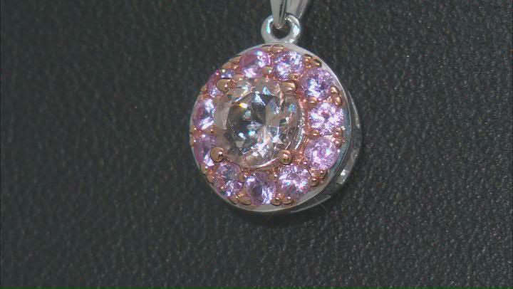Peach Morganite Sterling Silver Pendant With Chain .83ctw Video Thumbnail