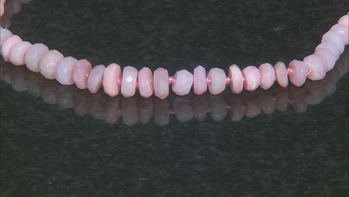 Pink Peruvian Opal Sterling Silver Bead Bracelet Video Thumbnail