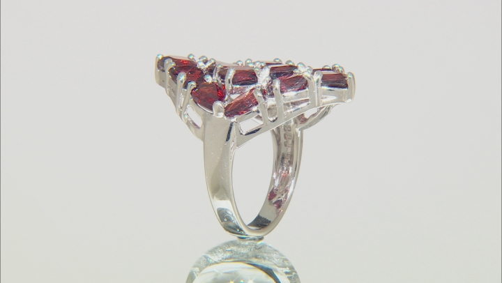 Red Garnet Rhodium Over Sterling Silver Ring 9.55ctw. Video Thumbnail