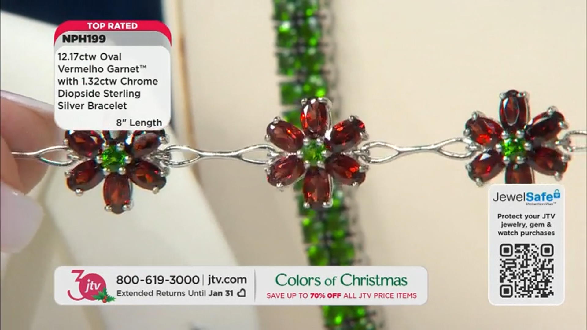 Red Garnet Rhodium Over Sterling Silver Floral Bracelet 13.49ctw. Video Thumbnail