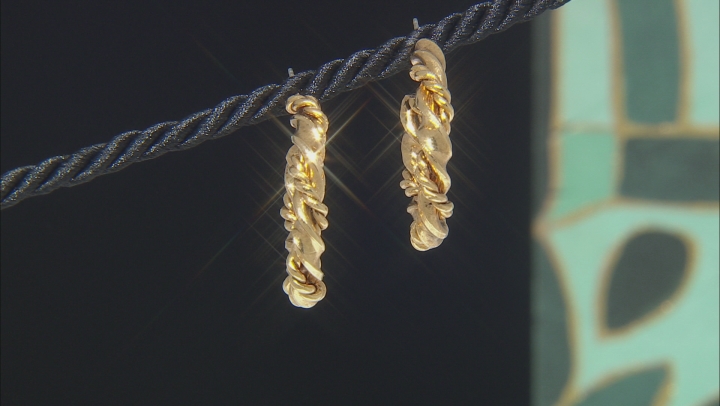 Gold-Tone Twisted Hoop Earrings Video Thumbnail