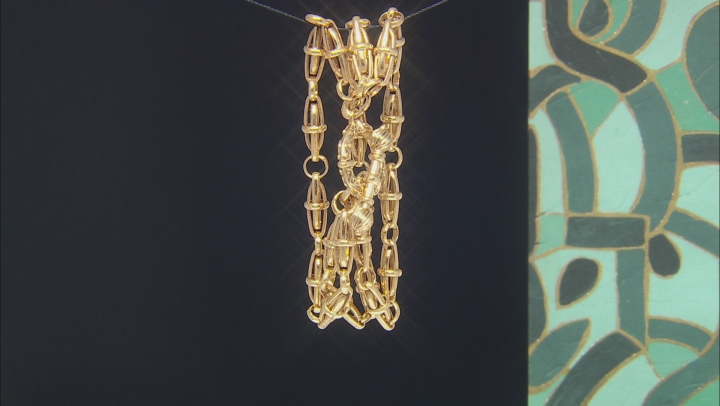 Gold-Tone Three Tier Chain Bracelet Video Thumbnail