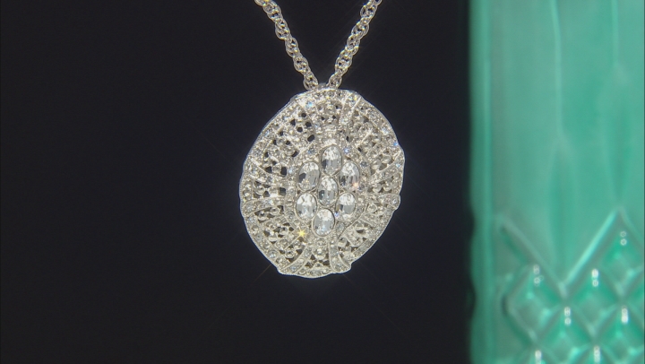 White Crystal Silver-Tone Necklace Video Thumbnail