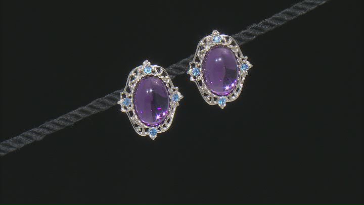 Crystal & Glass Accents Silver-Tone Button Earrings Video Thumbnail
