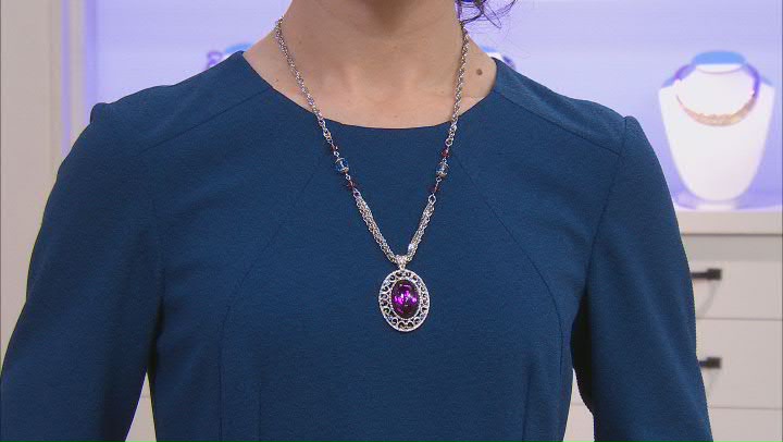 Crystal & Glass Accents Silver-Tone Necklace Video Thumbnail
