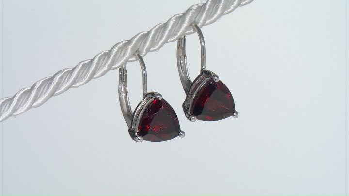 Vermelho Garnet™ Rhodium Over Sterling Silver Earrings 3.64ctw Video Thumbnail