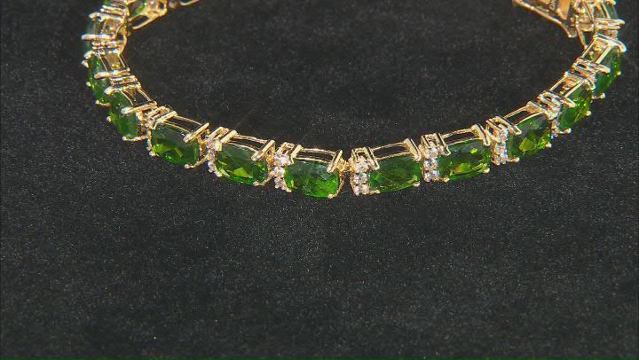 Green Chrome Diopside 18k Yellow Gold Over Sterling Silver Bracelet 17.88ctw Video Thumbnail