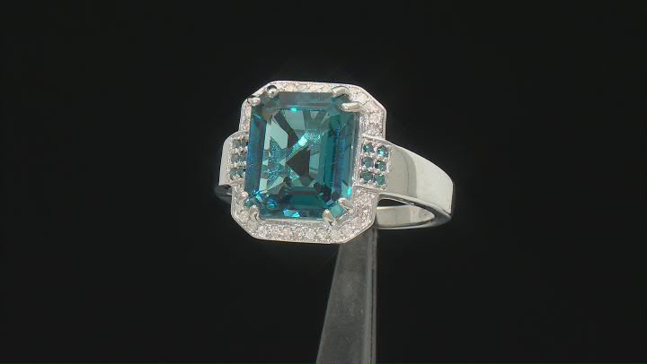 London Blue Topaz Rhodium Over Sterling Silver Ring 6.62ctw Video Thumbnail