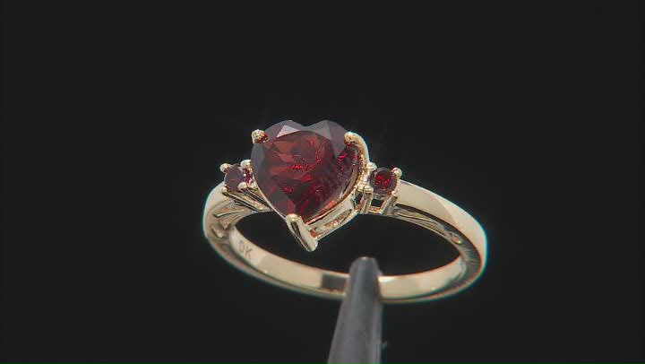 Red Garnet 18k Yellow Gold Over Sterling Silver Ring  2.13ctw Video Thumbnail
