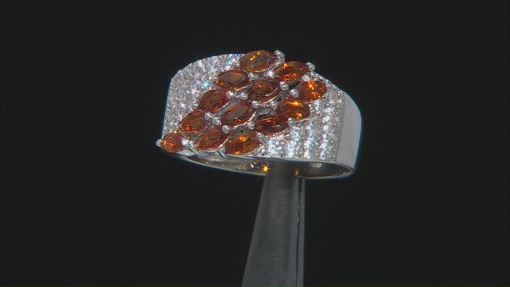 Orange Madeira Citrine Rhodium Over Sterling Silver Ring 1.64ctw Video Thumbnail