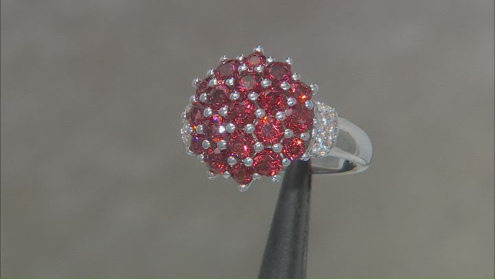 Red Garnet Rhodium Over Sterling Silver Ring 2.10ctw Video Thumbnail