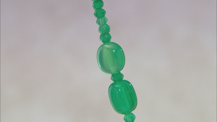 Green Onyx Rhodium Over Sterling Silver Necklace Video Thumbnail