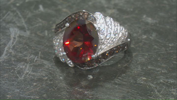 Red Labradorite Rhodium Over Sterling Silver Ring 4.40ctw Video Thumbnail