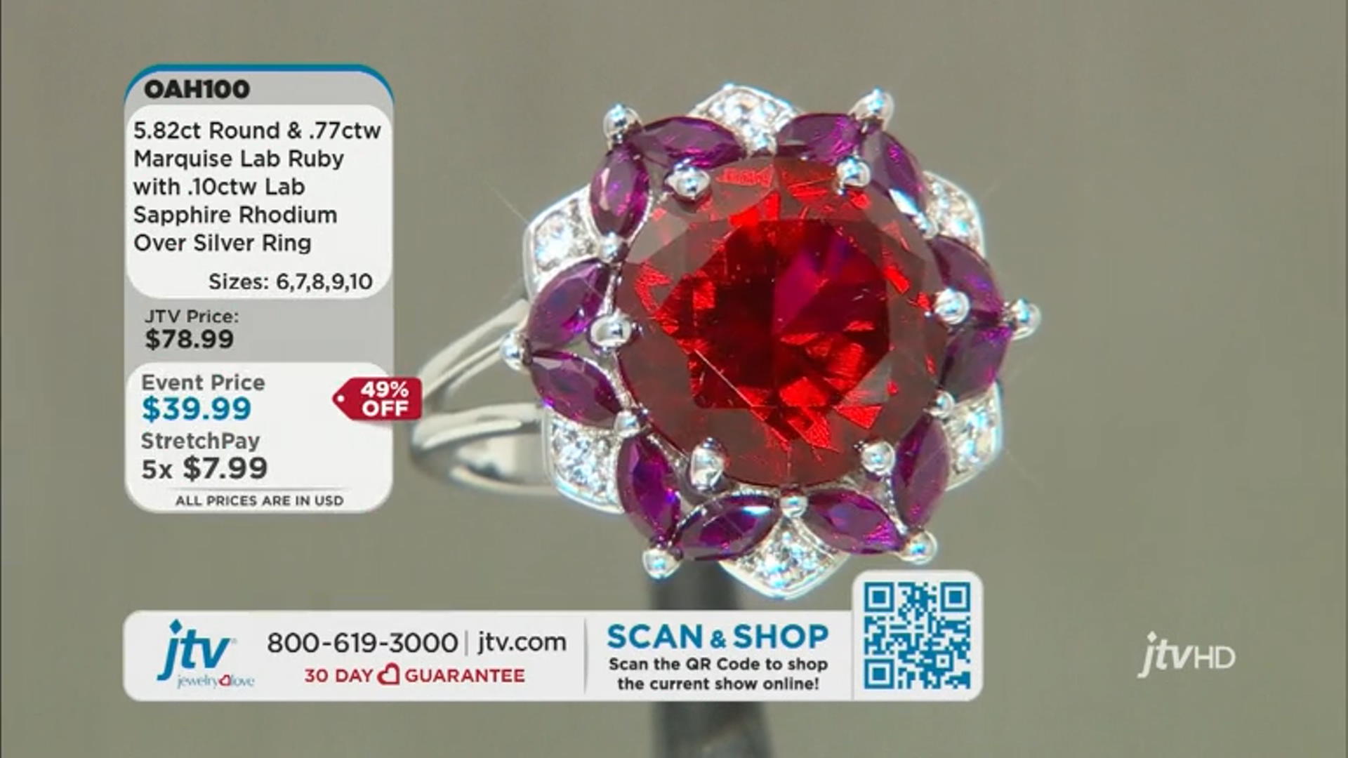 Red Lab Created Ruby Rhodium Over Silver Ring 6.69ctw Video Thumbnail