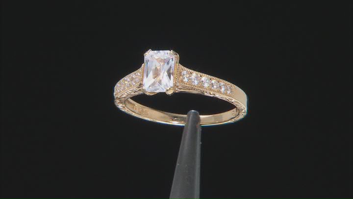 White Zircon 18K Yellow Gold Over Sterling Silver Ring 1.62ctw Video Thumbnail
