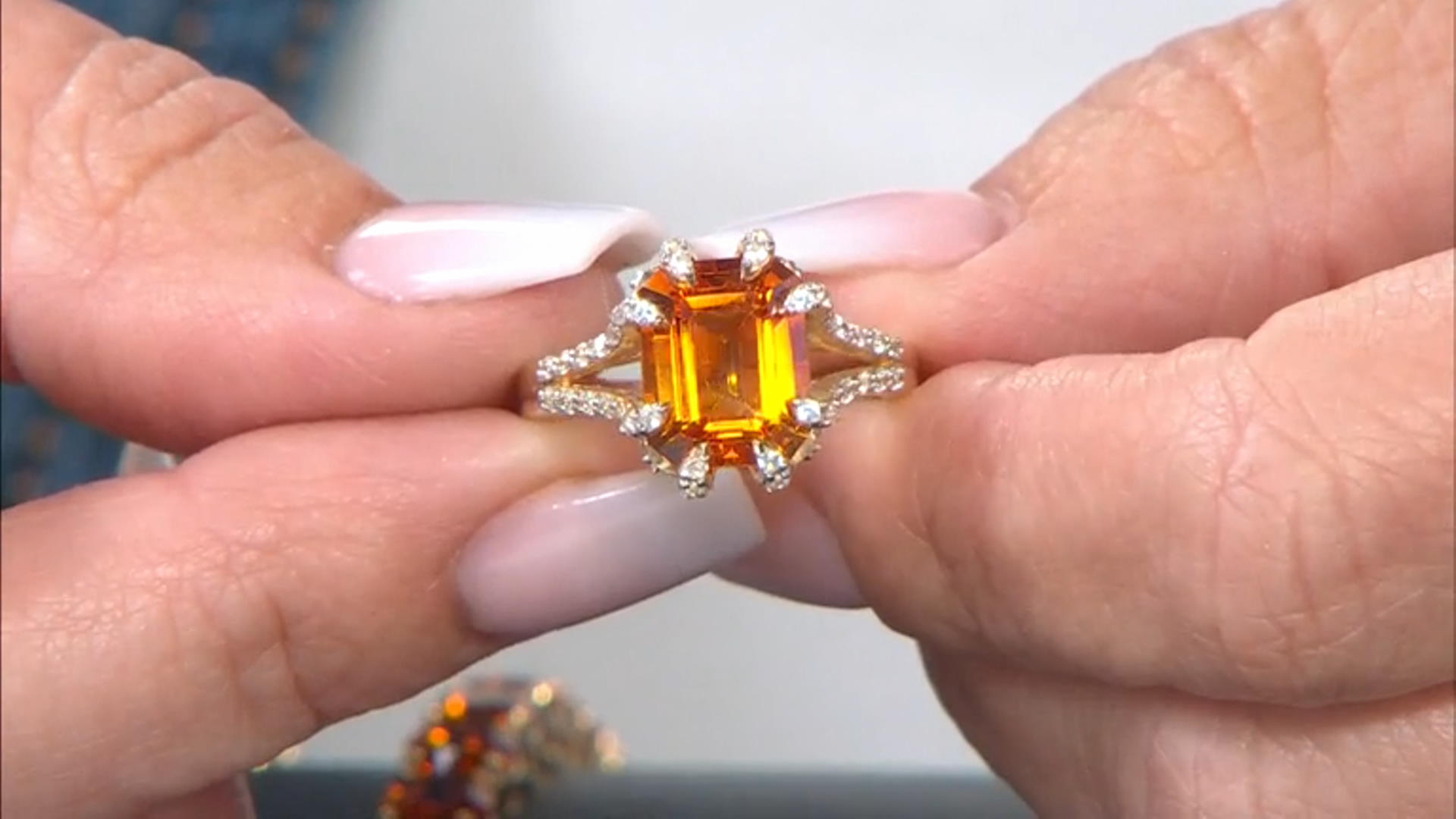 Orange Madeira Citrine 18K Yellow Gold Over Silver Ring 3.85ctw Video Thumbnail