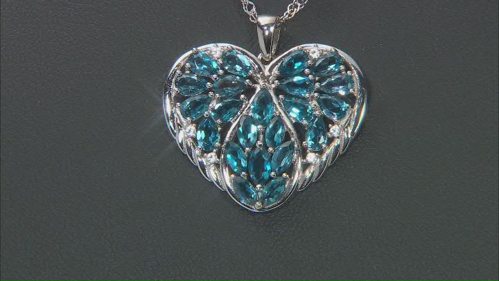 London Blue Topaz Rhodium Over Sterling Silver Pendant With Chain 4.86ctw Video Thumbnail