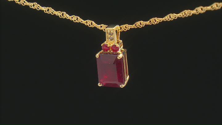 Red Mahaleo® Ruby 18K Yellow Gold Over Sterling Silver Pendant With Chain 3.08ctw Video Thumbnail