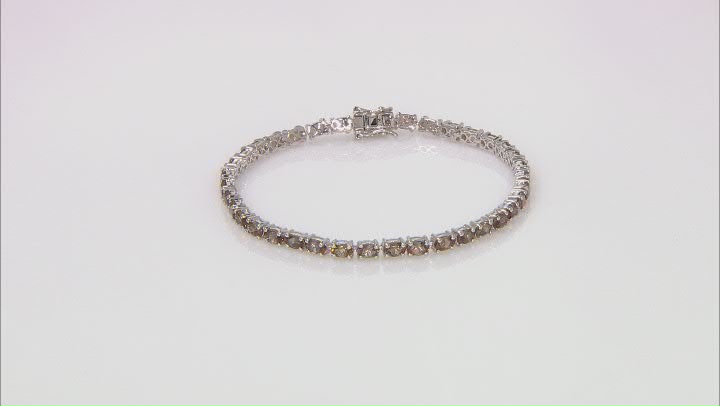 Andalusite Rhodium Over Sterling Silver Tennis Bracelet 7.40ctw Video Thumbnail