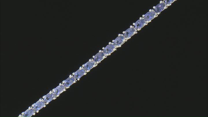 Iolite Rhodium Over Sterling Silver Tennis Bracelet 7.40ctw Video Thumbnail