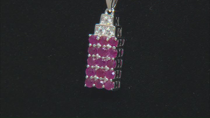 Red Mahaleo®Ruby Sterling Silver Pendant With Chain 1.30ctw Video Thumbnail