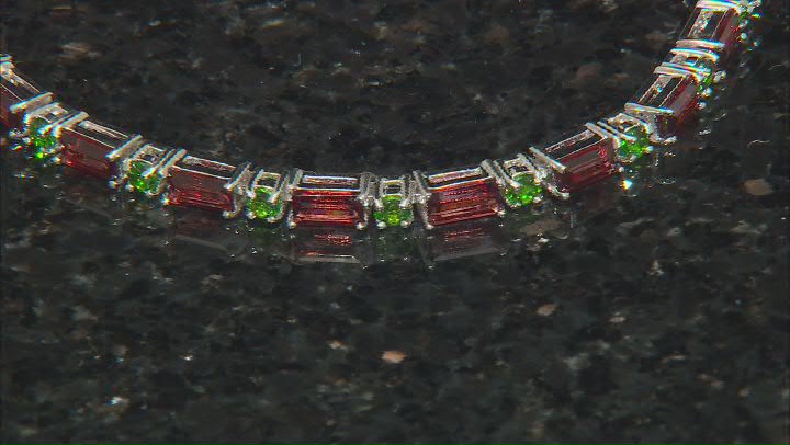 Red Garnet Rhodium Over Sterling Silver Bracelet 9.78ctw Video Thumbnail