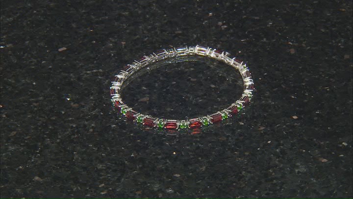 Red Garnet Rhodium Over Sterling Silver Bracelet 9.78ctw Video Thumbnail