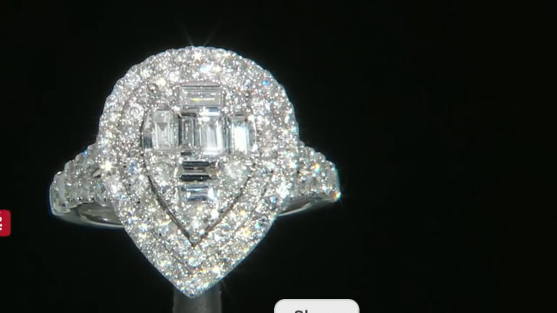 White Diamond 900 Platinum Cluster Ring 2.00ctw Video Thumbnail