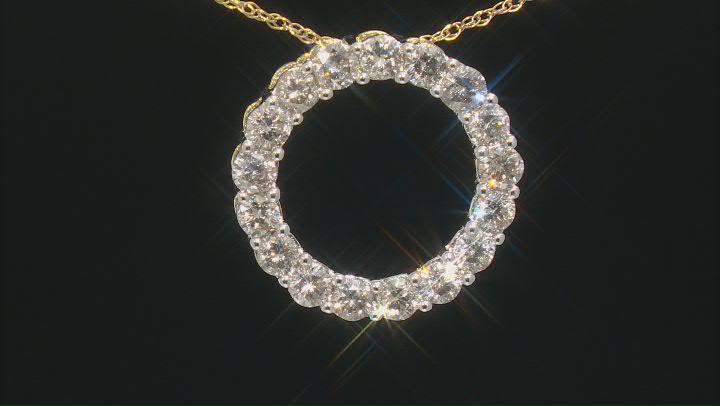 Candlelight Diamonds™ 10k Yellow Gold Circle Pendant With 18" Rope Chain 1.00ctw