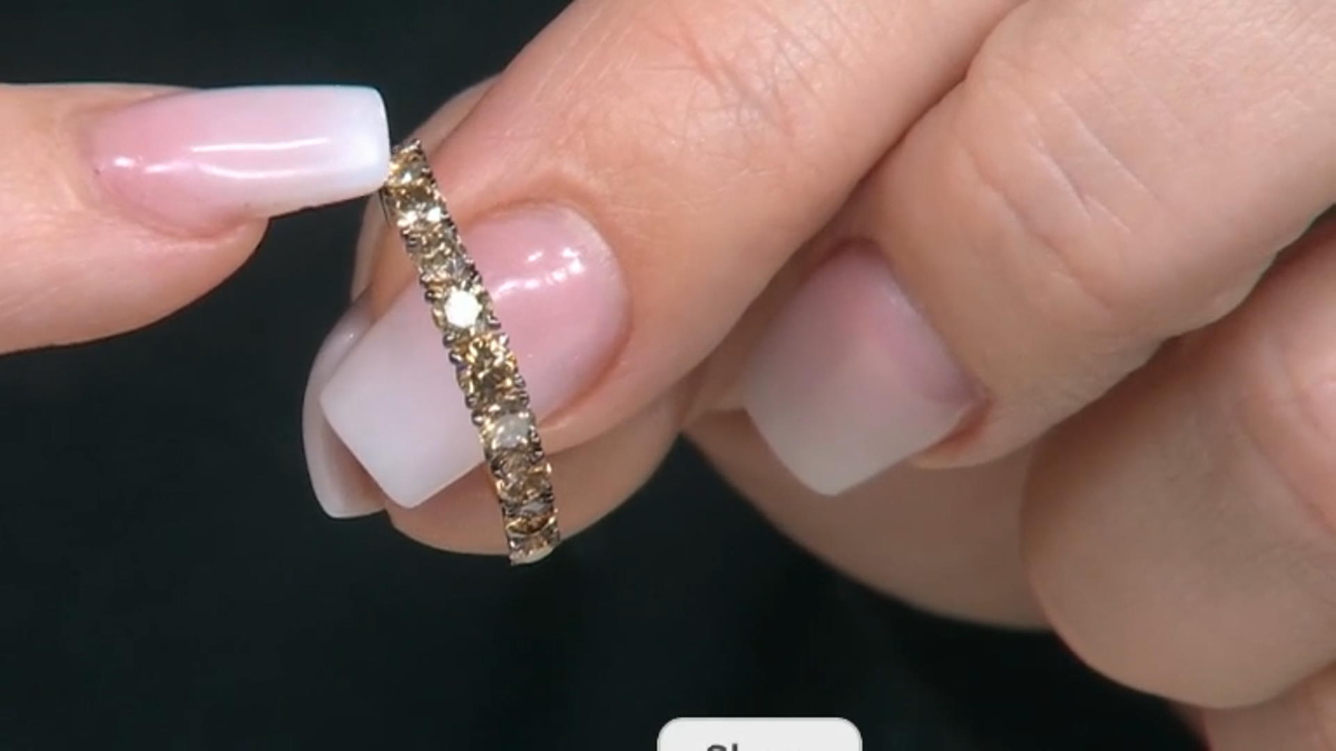 Champagne Diamond 10k Yellow Gold Band Ring 0.85ctw Video Thumbnail