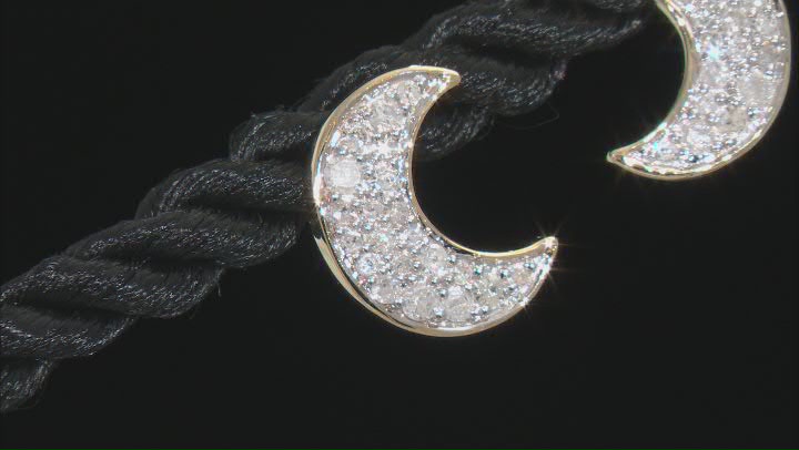 White Diamond 10K Yellow Gold Crescent Moon Earrings 0.30ctw Video Thumbnail