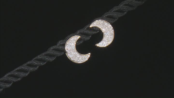 White Diamond 10K Yellow Gold Crescent Moon Earrings 0.30ctw Video Thumbnail