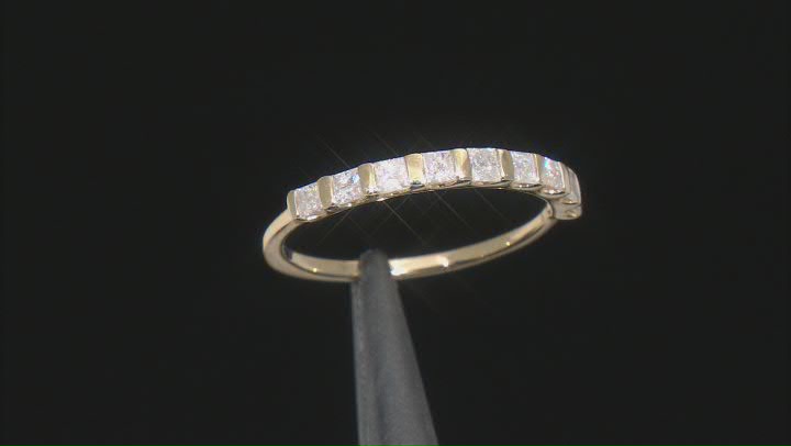White Diamond 10K Yellow Gold Band Ring 0.50ctw Video Thumbnail