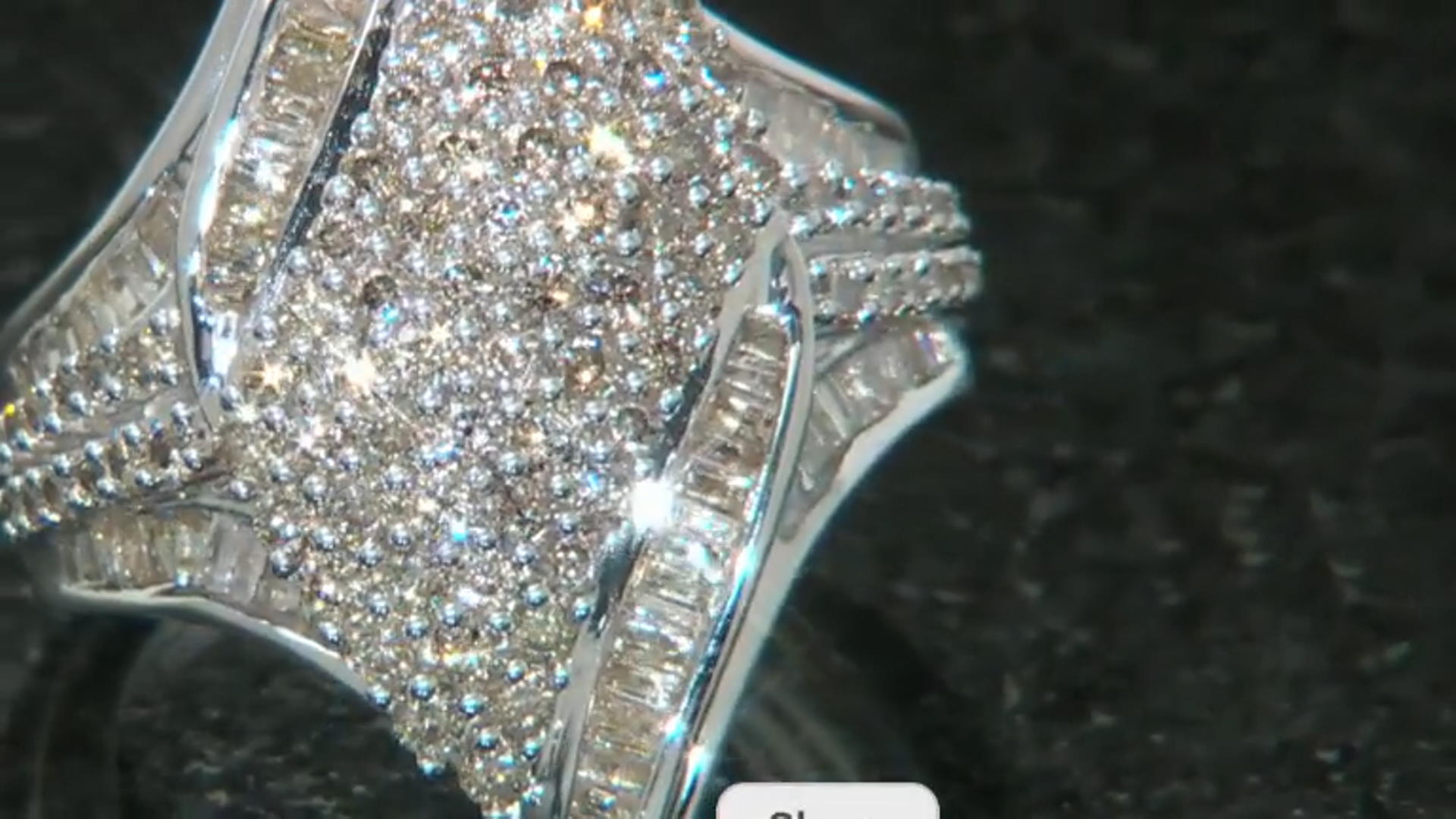 White Diamond 10k White Gold Cluster Ring 2.15ctw Video Thumbnail