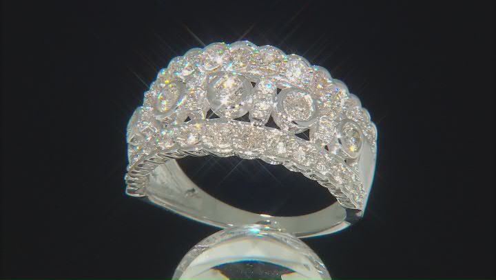 White Diamond 10k White Gold Wide Band Ring 1.25ctw Video Thumbnail