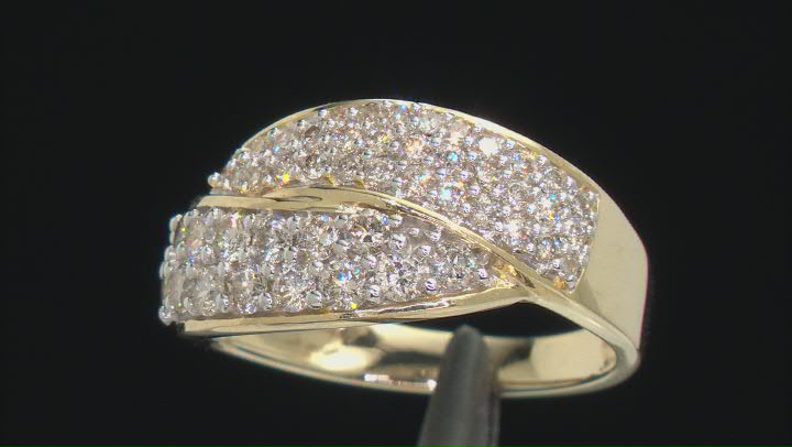 Candlelight Diamonds™ 10k Yellow Gold Crossover Band Ring 1.00ctw Video Thumbnail