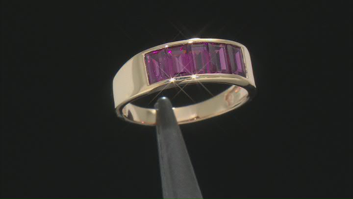 Purple Garnet 10K Yellow Gold Band Ring 1.70ctw Video Thumbnail