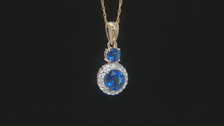 Blue Kyanite 10K Yellow Gold Pendant With Chain 1.27ctw Video Thumbnail