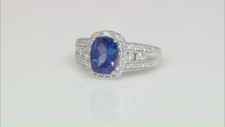 Cruise Ship Collection Blue Tanzanite Rhodium Over 14K White Gold Ring 2.27ctw Video Thumbnail