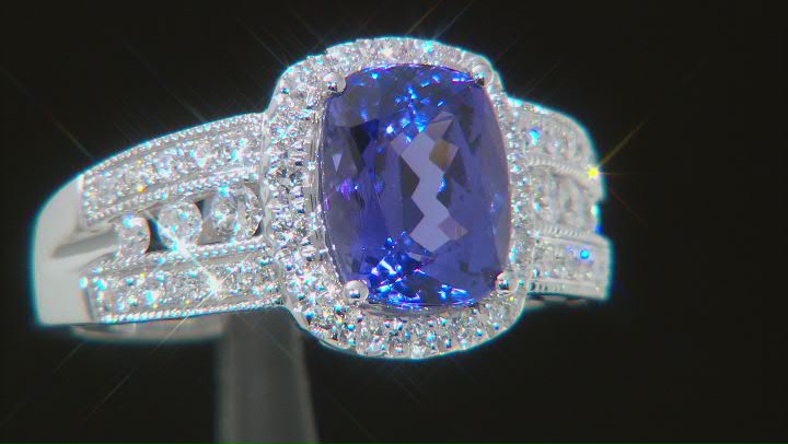 Cruise Ship Collection Blue Tanzanite Rhodium Over 14K White Gold Ring 2.27ctw Video Thumbnail