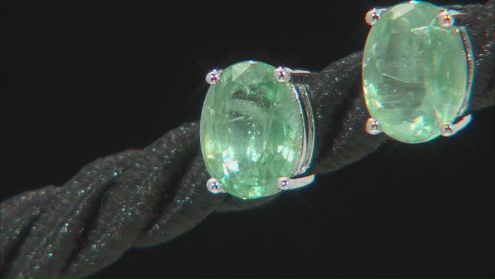 Green Mint Kyanite Rhodium Over Silver Earrings 2.74ctw Video Thumbnail