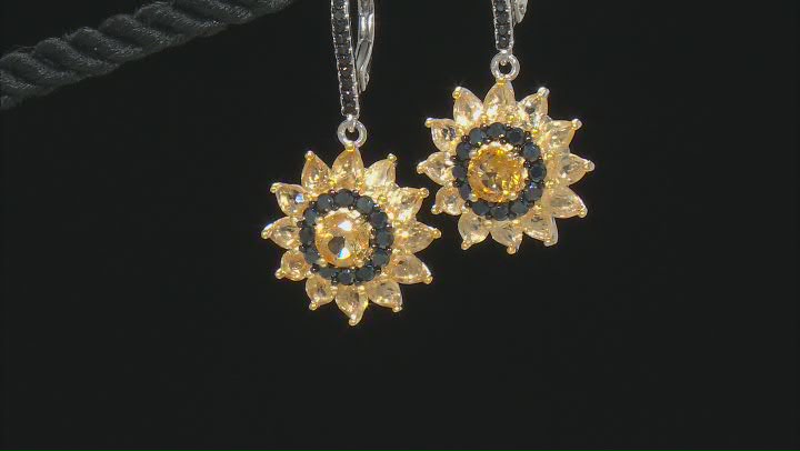 Yellow Citrine Rhodium Over Silver Earrings 4.89ctw Video Thumbnail