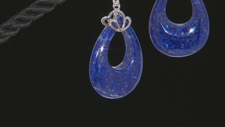 Blue Lapis Lazuli Rhodium Over Silver Earrings Video Thumbnail