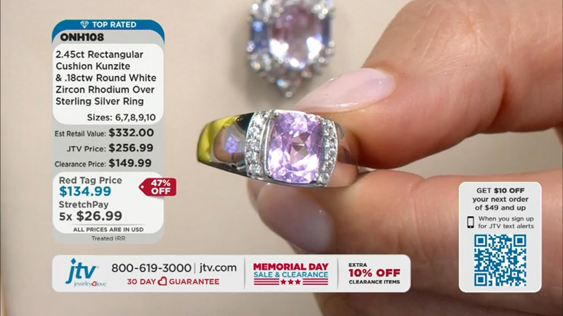 Pink kunzite rhodium over sterling silver ring 2.63ctw Video Thumbnail