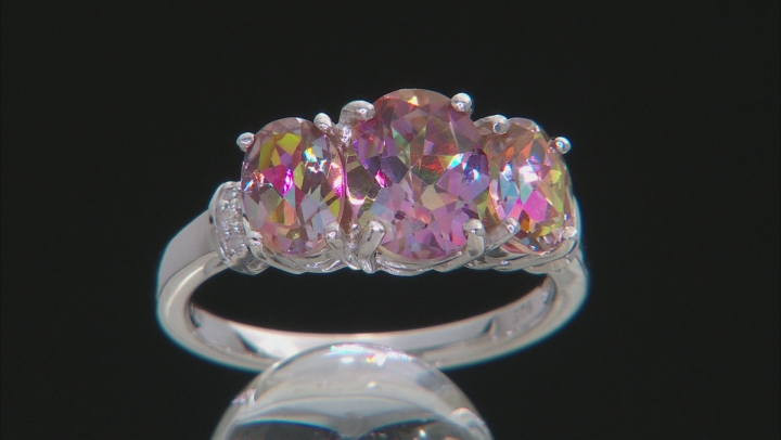 Multicolor Quartz rhodium over silver ring 2.87ctw Video Thumbnail