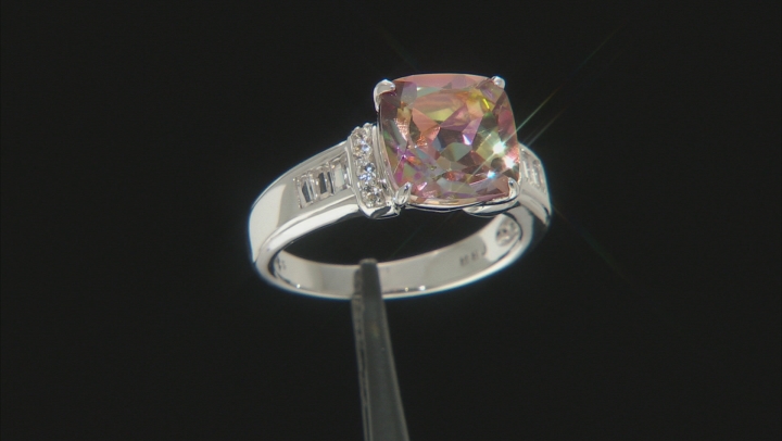 Mulit Color Quartz Rhodium Over Sterling Silver Ring 3.69ctw Video Thumbnail