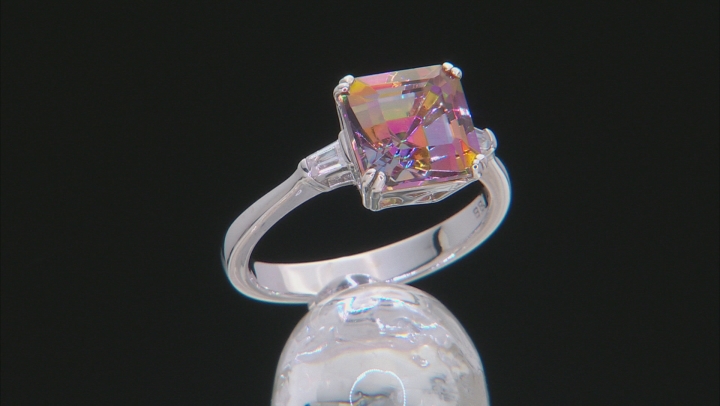 Multi Color Quartz Rhodium Over Sterling Silver Ring 2.15ctw Video Thumbnail
