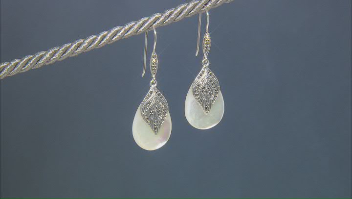 White Mother-Of-Pearl Sterling Silver Earrings Video Thumbnail