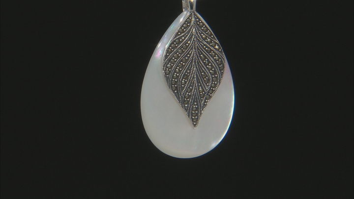 White Mother-Of-Pearl Sterling Silver Pendant with Chain Video Thumbnail